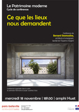 Conférence Ce que les lieux nous demandent à l'Ecole Nationale Supérieure d'Architecture Paris-Belleville le 18 novembre 2015